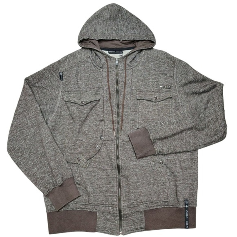 ROCAWEAR Men's‎ Bomber Jacket Brown Size Large Full Zip Pockets Winter